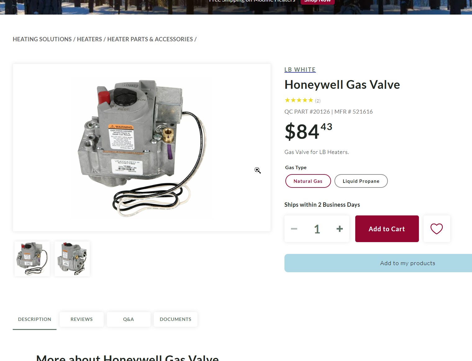 QC Supply Shopify Plus product detail page with B2B and B2C pricing