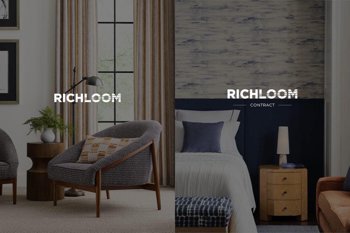richloom.com landing page splitting visitors between the Richloom and Richloom Contract storefronts